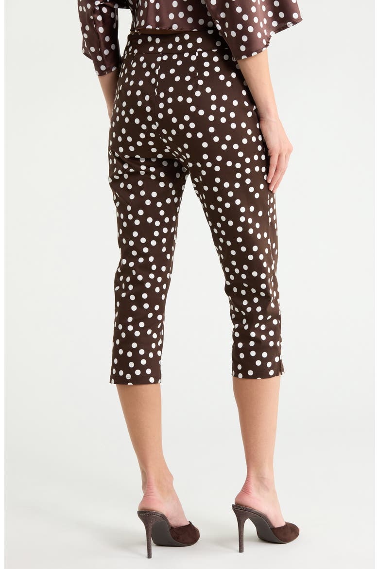 Polka Dot Capri Pants, Alternate, color, BROWN