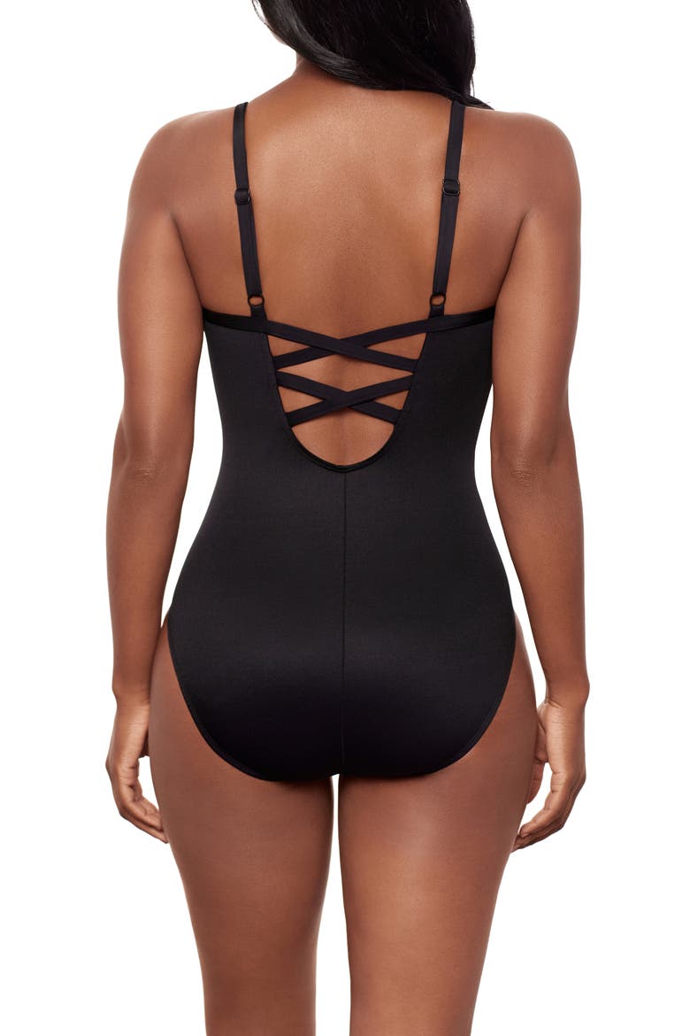 Fiore Di Luna Temptation One-Piece Swimsuit, Alternate, color, BLACK/ WHITE