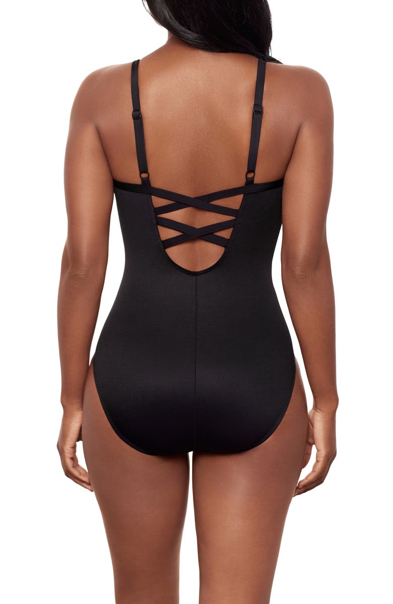 Miraclesuit<sup>®</sup> Fiore Di Luna Temptation One-Piece Swimsuit, Alternate, color, Black/ White