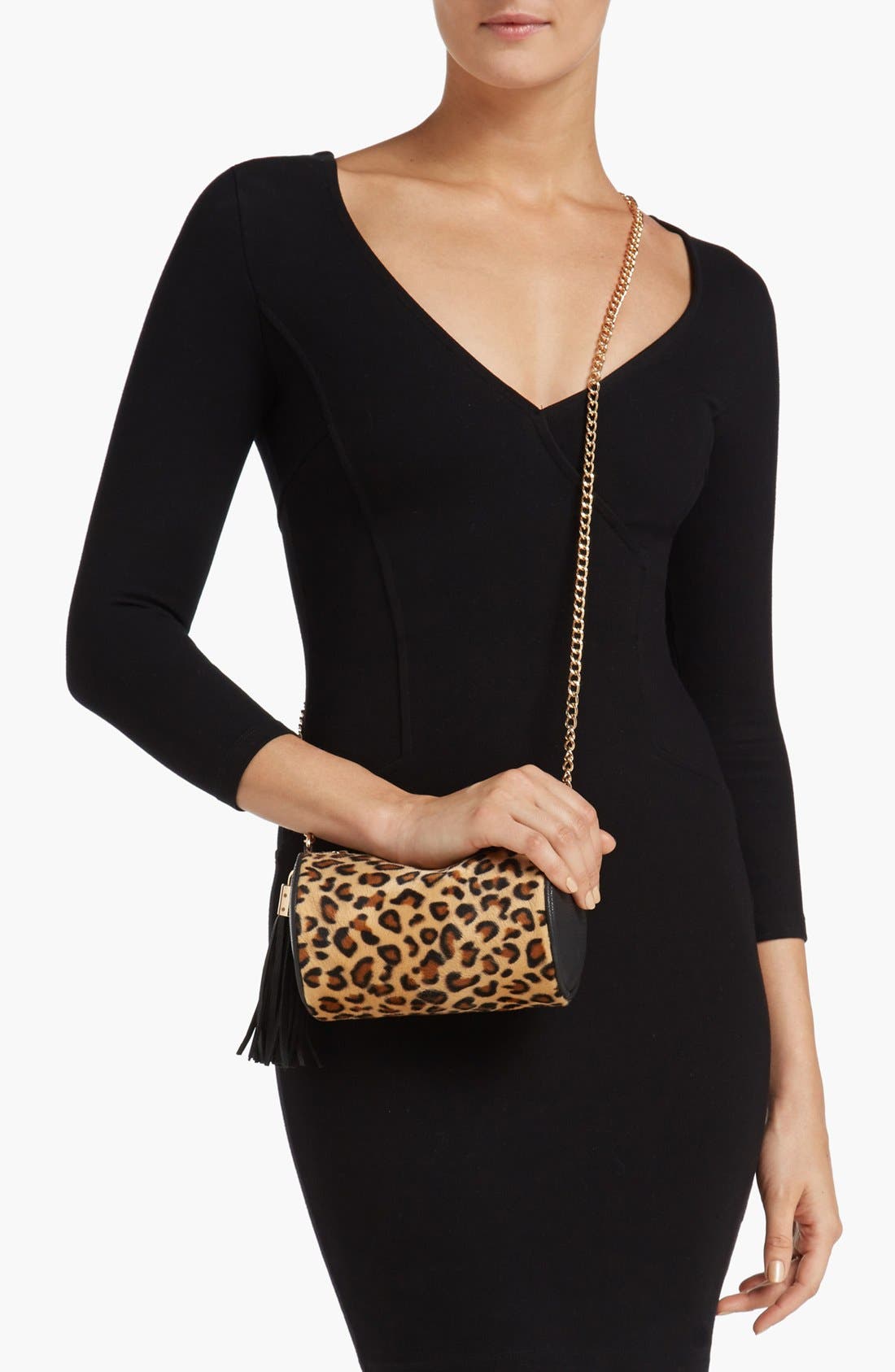 'Mini' Barrel Crossbody Bag, Alternate, color, LEOPARD