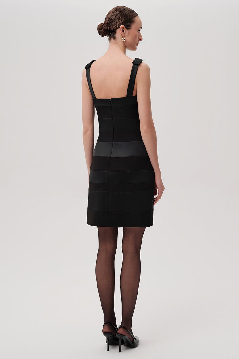 Ribbon Strap Mini Dress, Alternate, color, BLACK