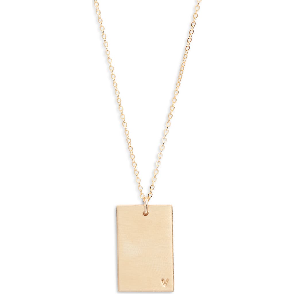 Set & Stones Goldie Initial Tag Pendant Necklace In Gold/v