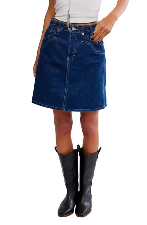 Free People X We The Free Suzy Denim Midi Skirt In Blue