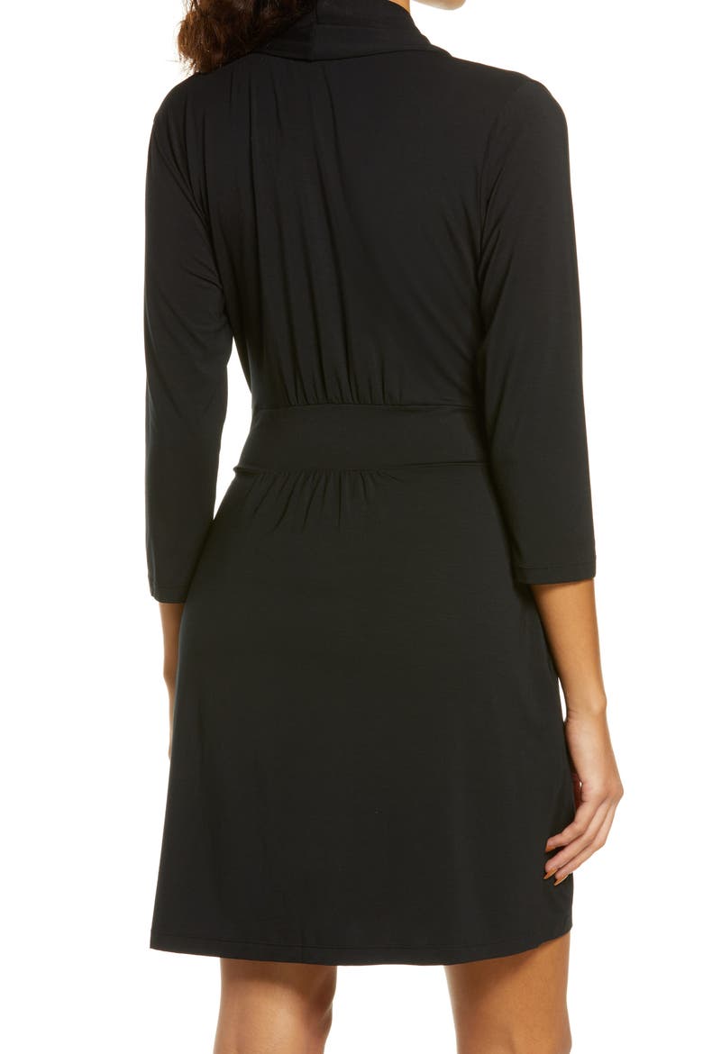 Iconic Short Robe, Alternate, color, BLACK