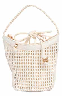 Marcie Open Weave Small Bucket Crossbody Bag