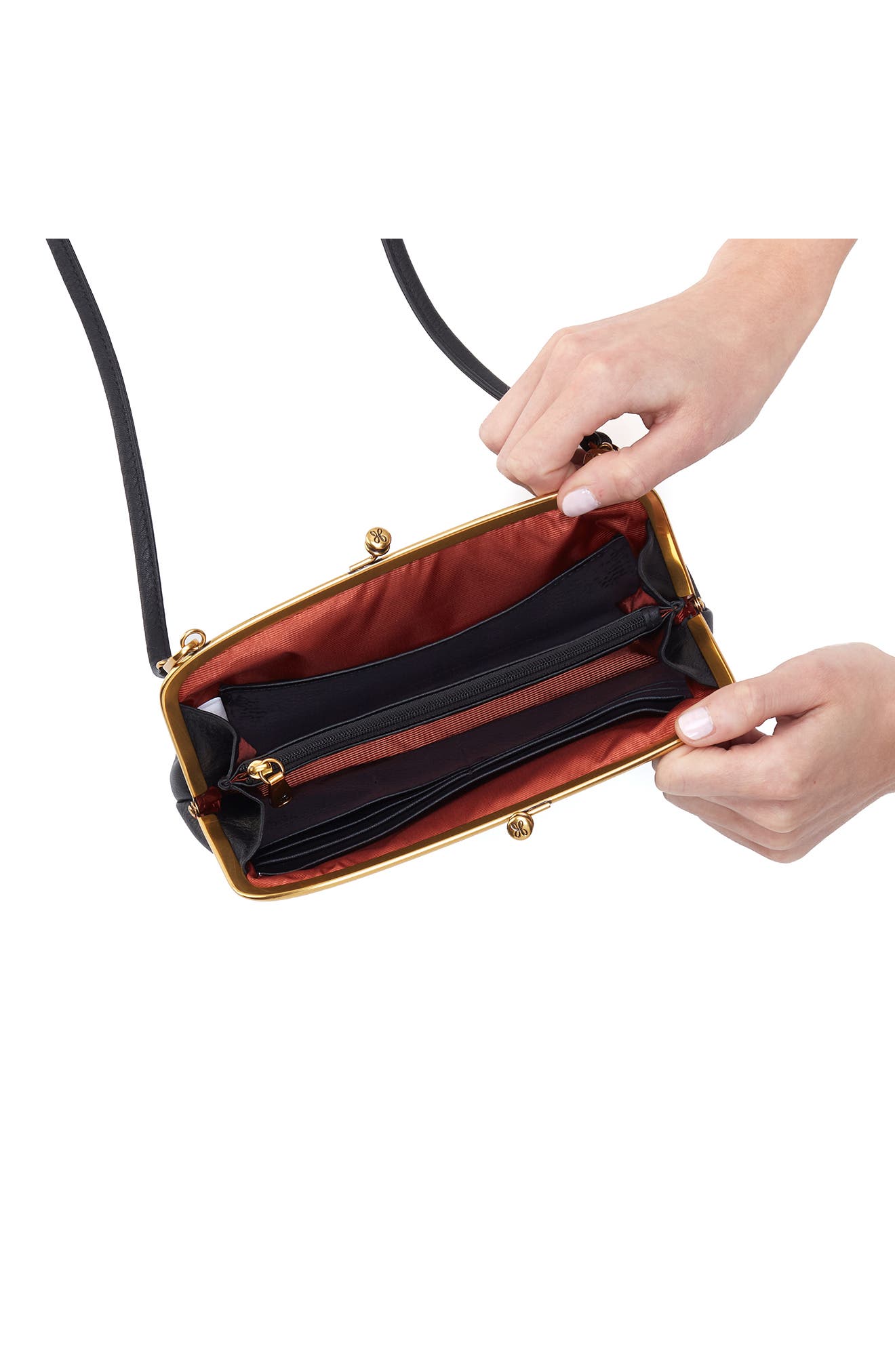 HOBO Cora Leather Frame Crossbody Bag, Alternate, color, 