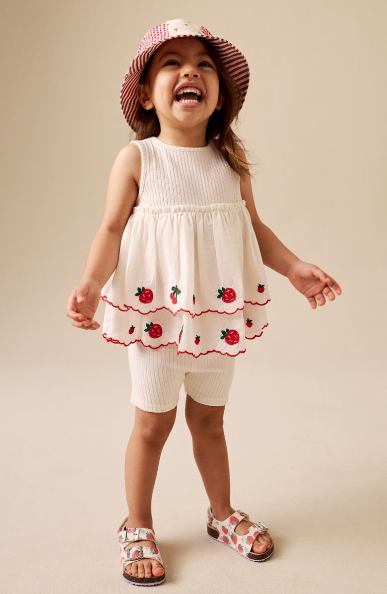 NEXT Kids' Frill Tank & Bike Shorts Set, Alternate, color, White