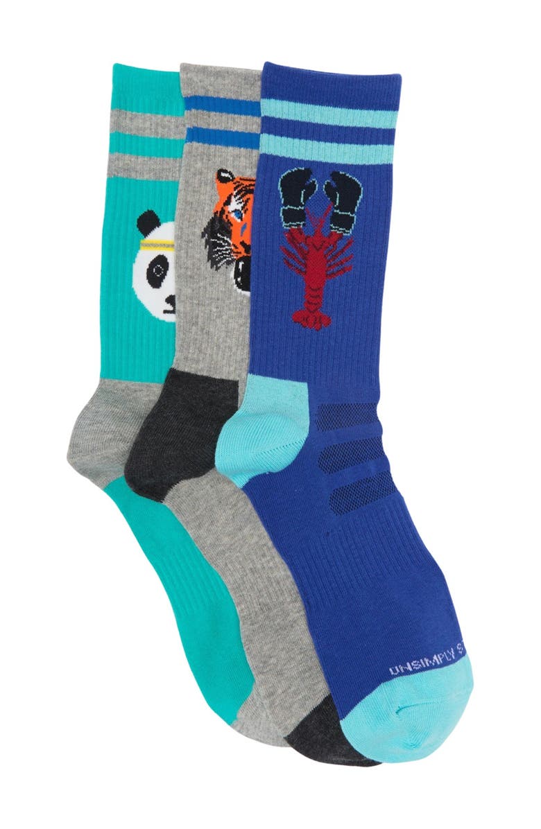 UNSIMPLY STITCHED Athletic Crew Socks - Pack of 3, Main, color, 