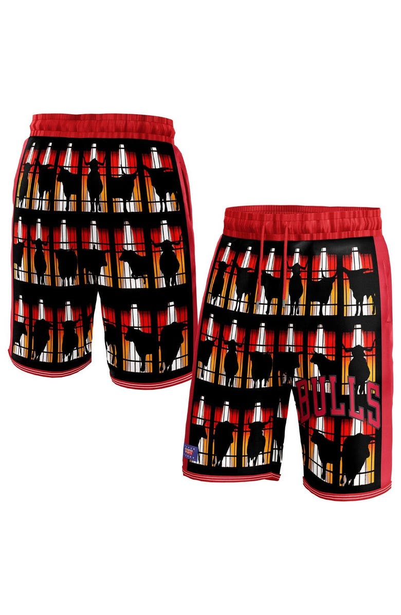 NBA X KIDSUPER Unisex NBA & KidSuper Studios by Fanatics Red Chicago Bulls Hometown Shorts, Main, color, Red