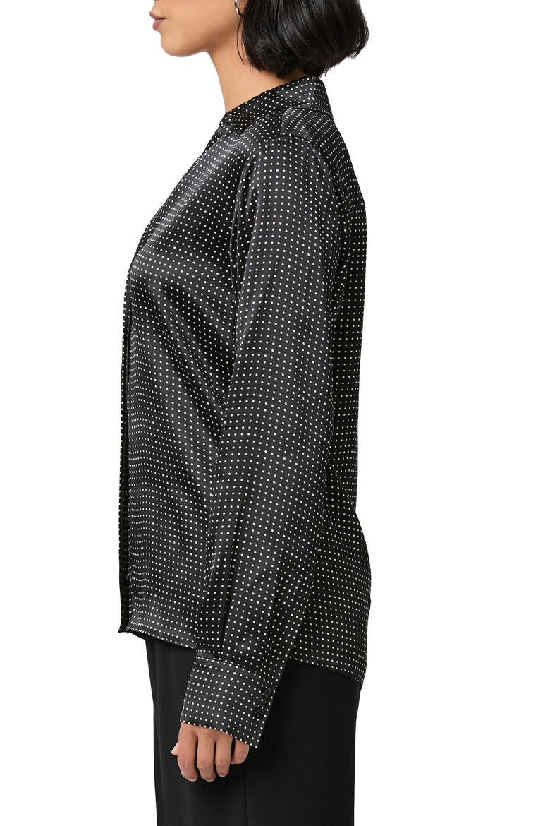 Palmer Silk Button-Up Shirt, Alternate, color, BLACK/TRAVERTINE