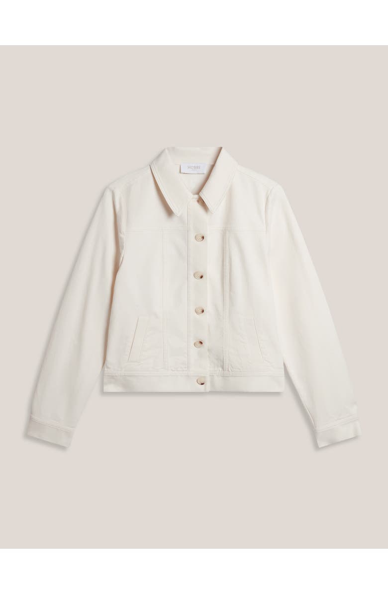 HOBBS LONDON Selborne Boxy Cropped Denim Jacket, Alternate, color, Milky White