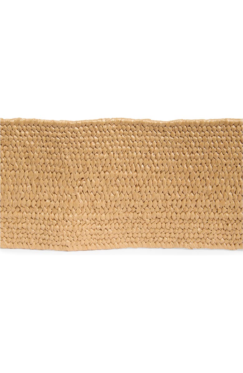 Vince Camuto Resin Buckle Stretch Woven Belt, Alternate, color, Cognac/ Natural