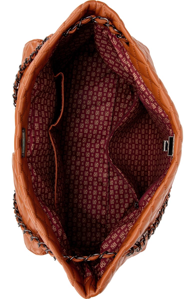 BADGLEY MISCHKA Diana Quilted Vegan Leather Weekender Duffel Bag, Alternate, color, Brown