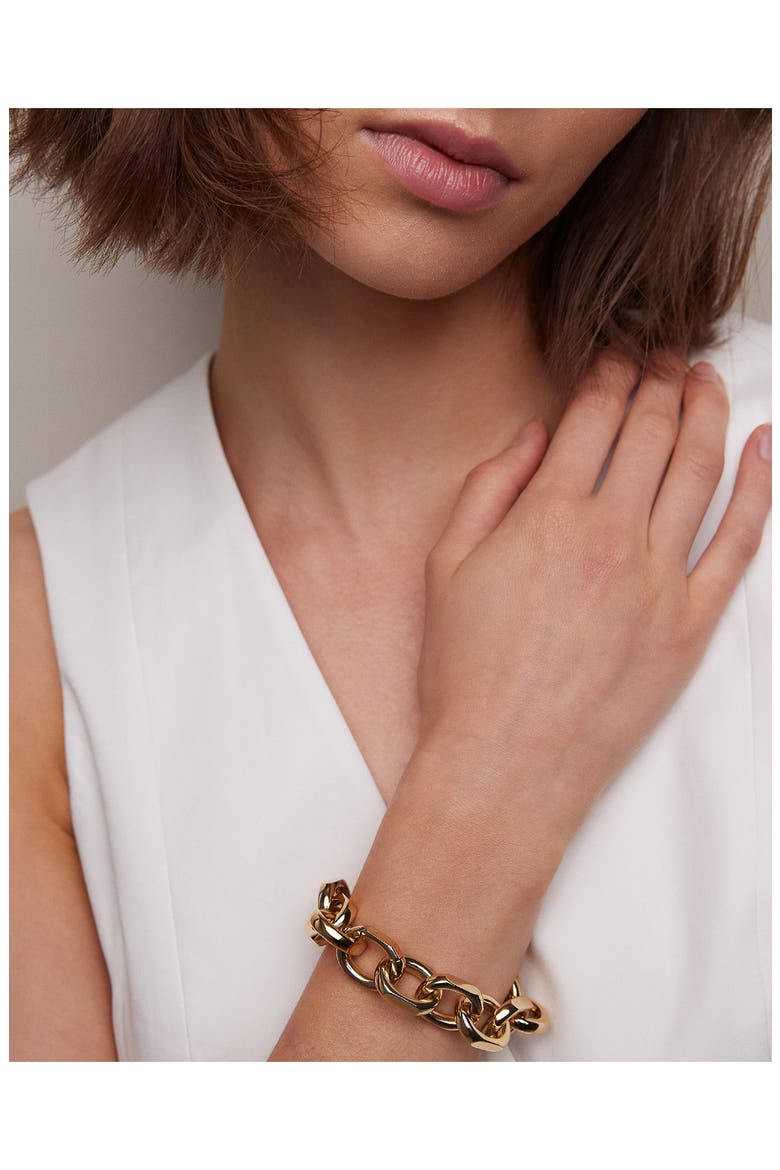 Small City Link Bracelet, Alternate, color, GOLD