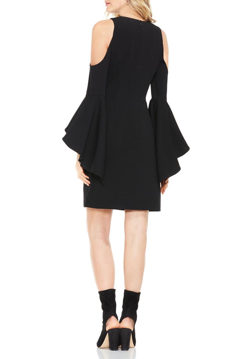 Cold Shoulder Shift Dress, Alternate, color, RICH BLACK