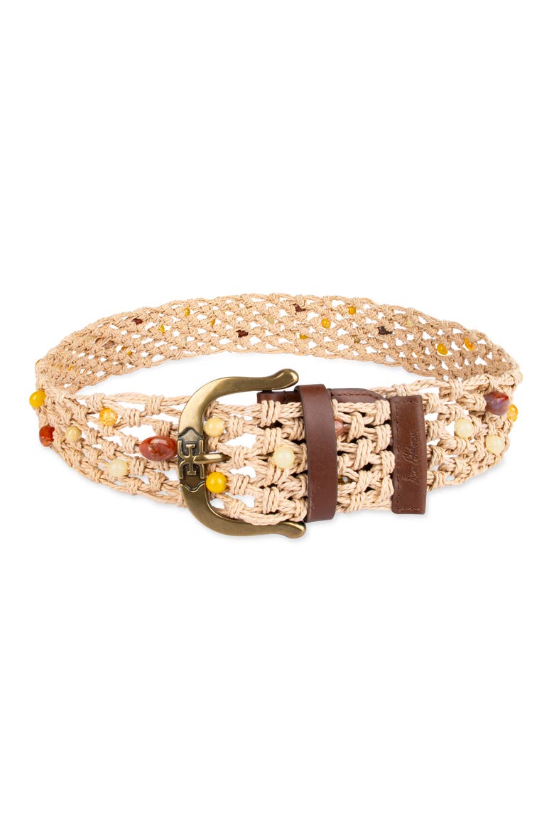 Bead Raffia Macramé Belt, Main, color, NATURAL