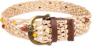 Sam Edelman Bead Raffia Macramé Belt