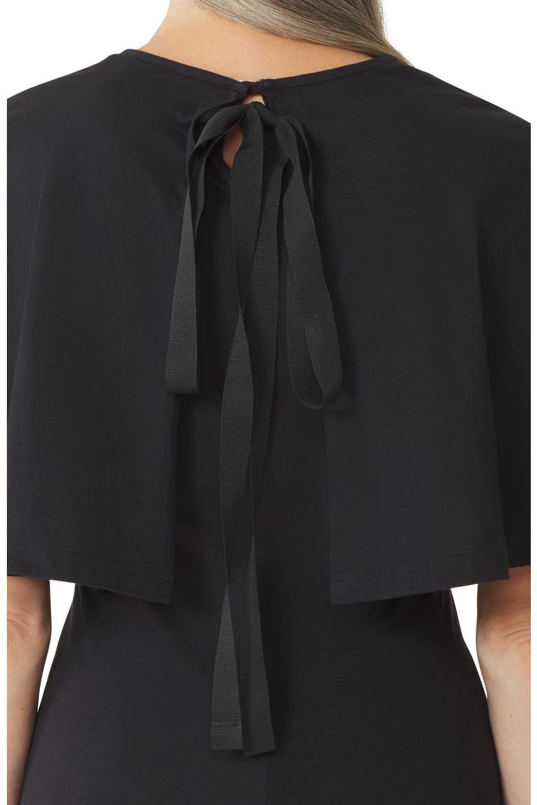 Cape T-Shirt In Cotton And Silk, Alternate, color, Black