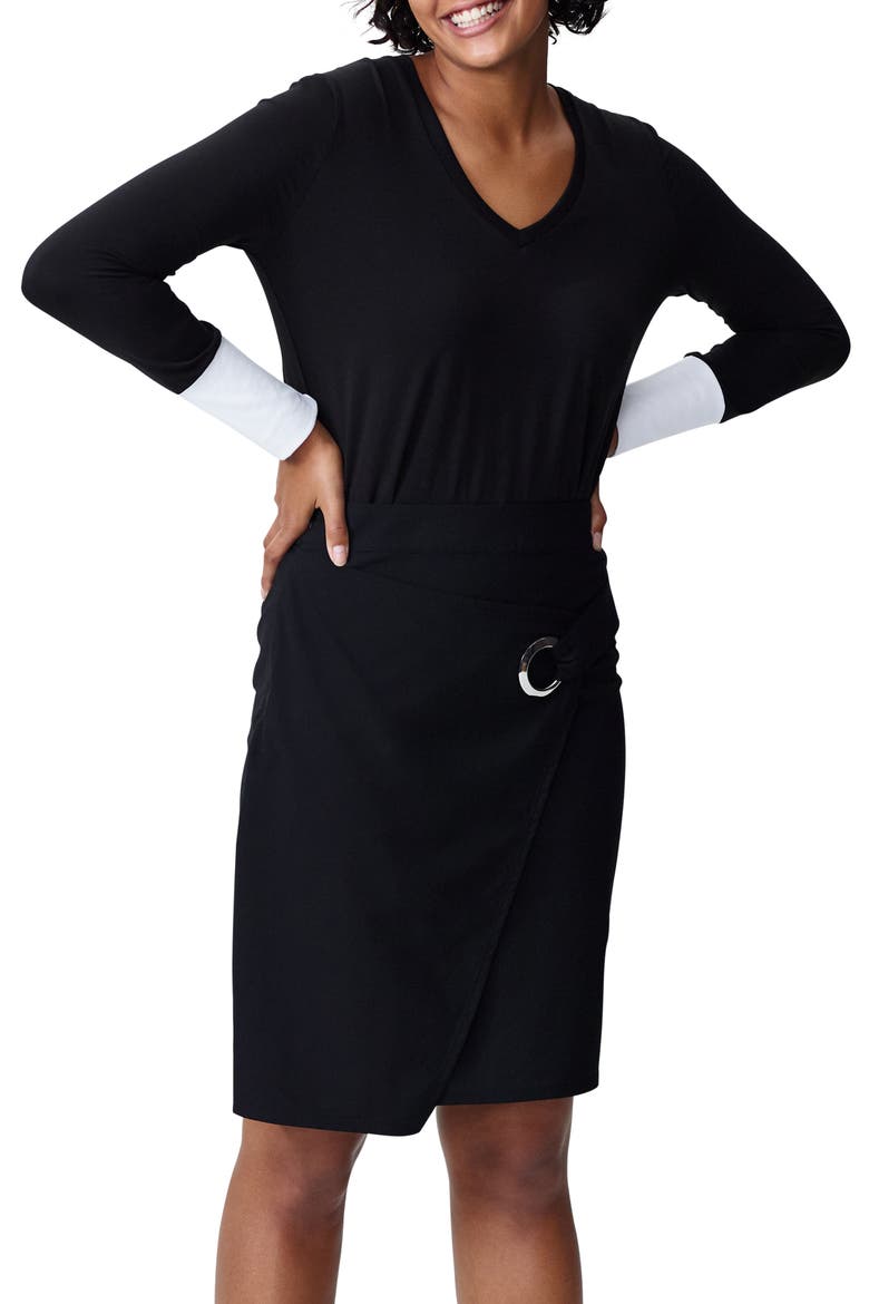 Rhine Colorblock Cuff Top, Main, color, BLACK/ WHITE