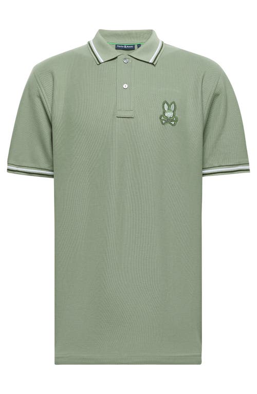 Psycho Bunny Baxter Tipped Pima Cotton Piqué Polo In Sea Spray