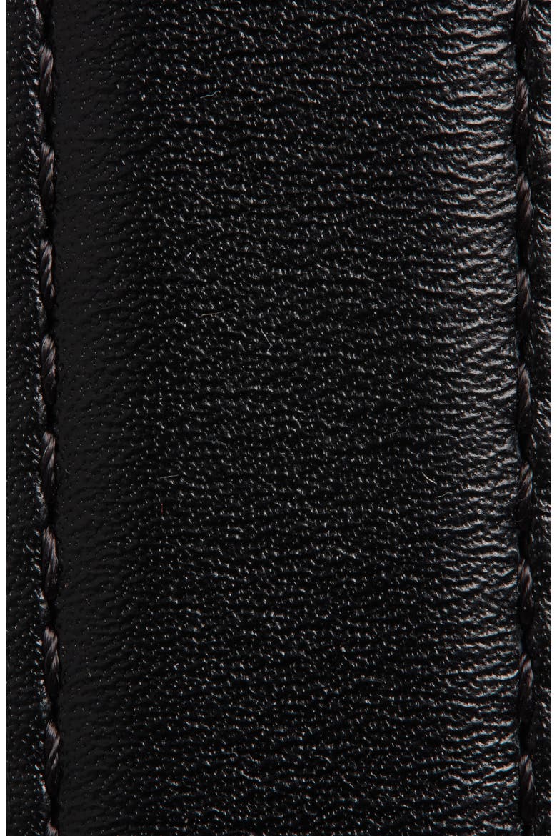 Two-Tone Buckle Leather Belt, Alternate, color, BLACK
