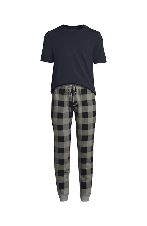 Lands' End Knit Jersey Pajama Sleep Set In Gray