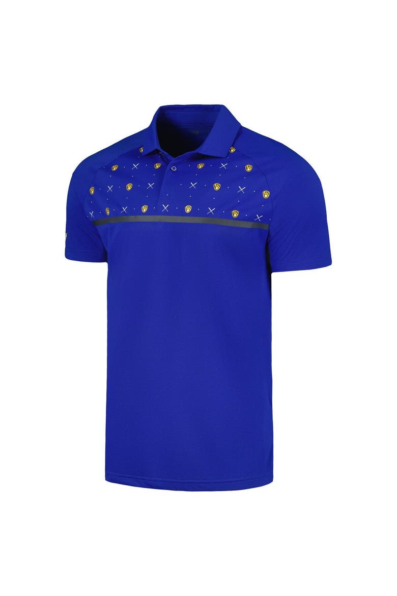 Men's Levelwear Royal Milwaukee Brewers Sector Batter Up Raglan Polo, Alternate, color, Royal