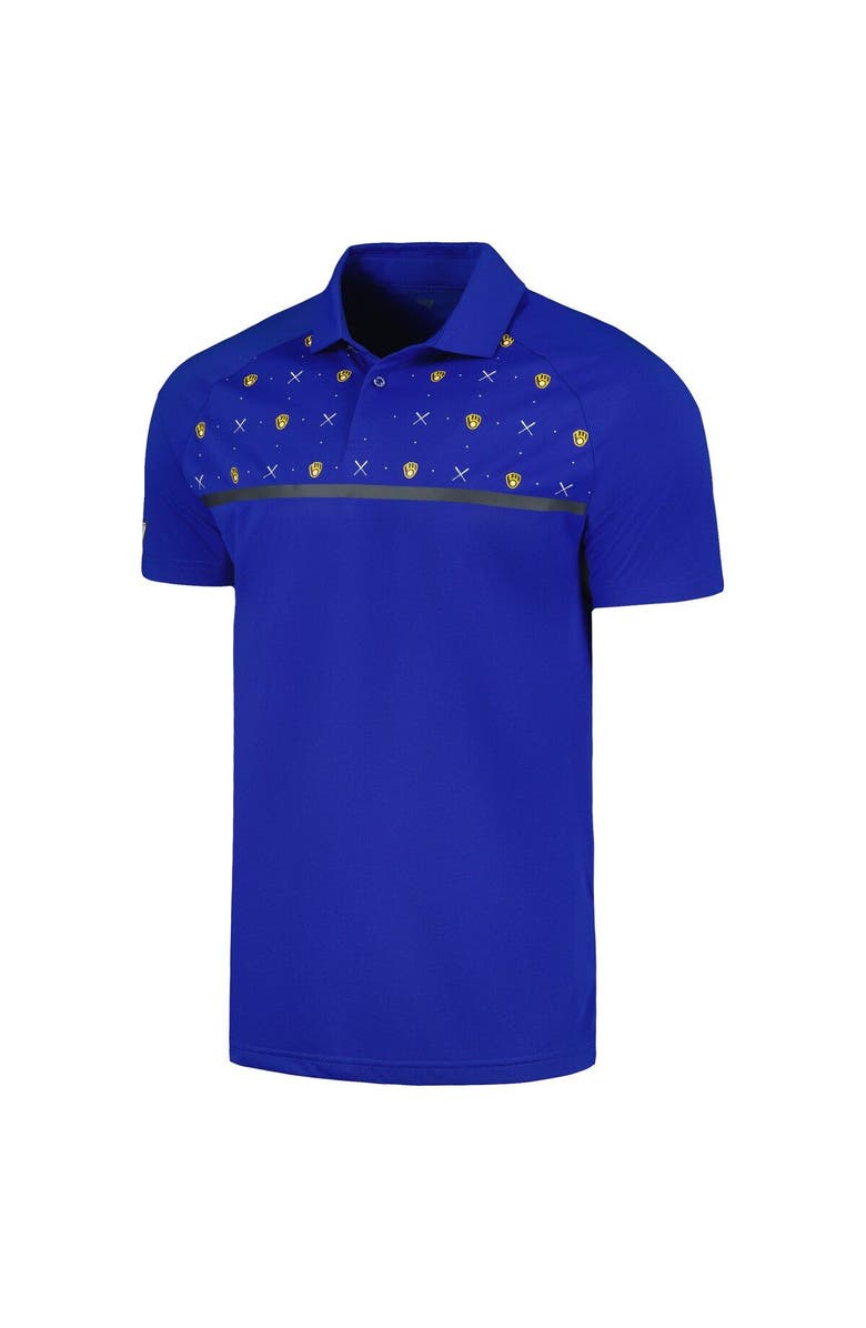 LEVELWEAR Men's Levelwear Royal Milwaukee Brewers Sector Batter Up Raglan Polo, Alternate, color, Royal