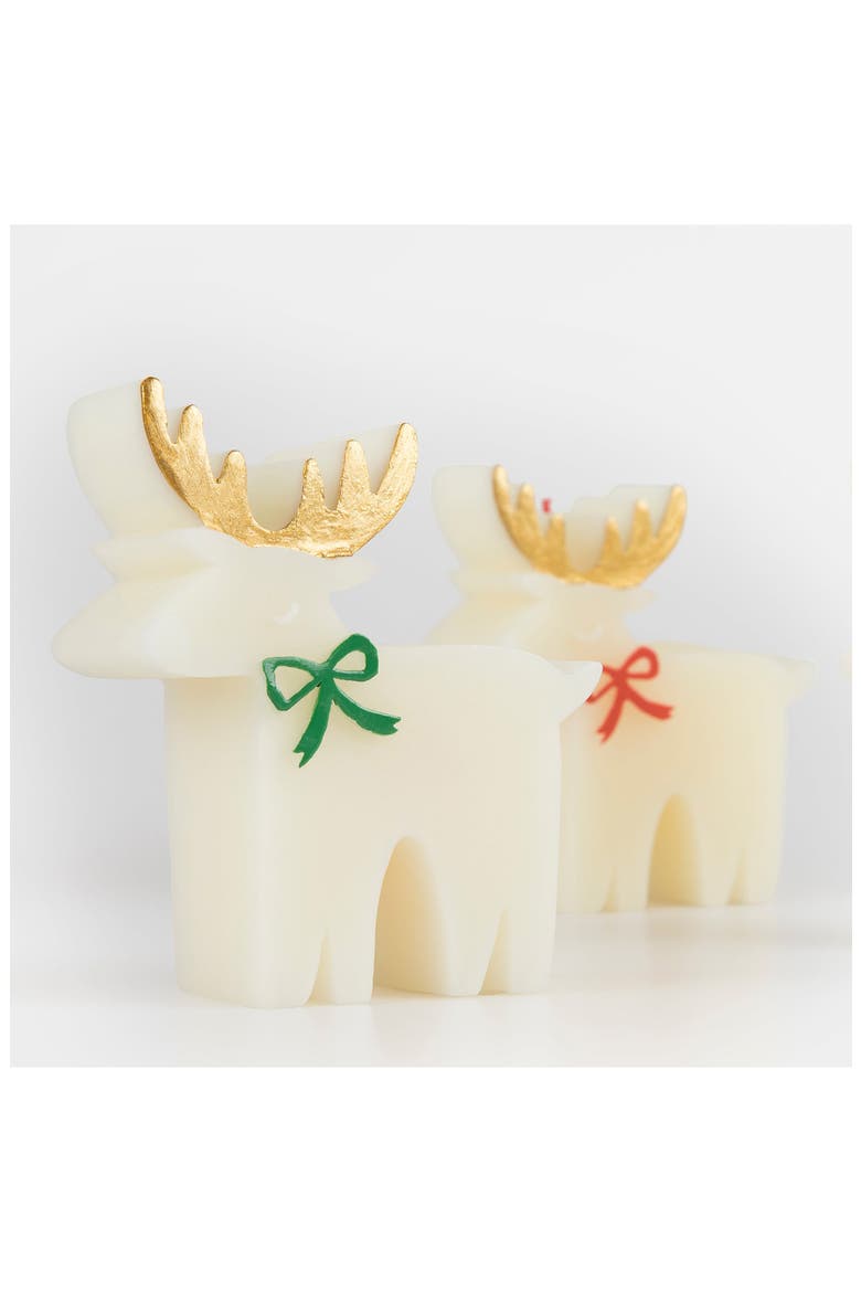 Reindeer with Bow 3-Piece Candle Set, Alternate, color, IVORY MULTI COLOR
