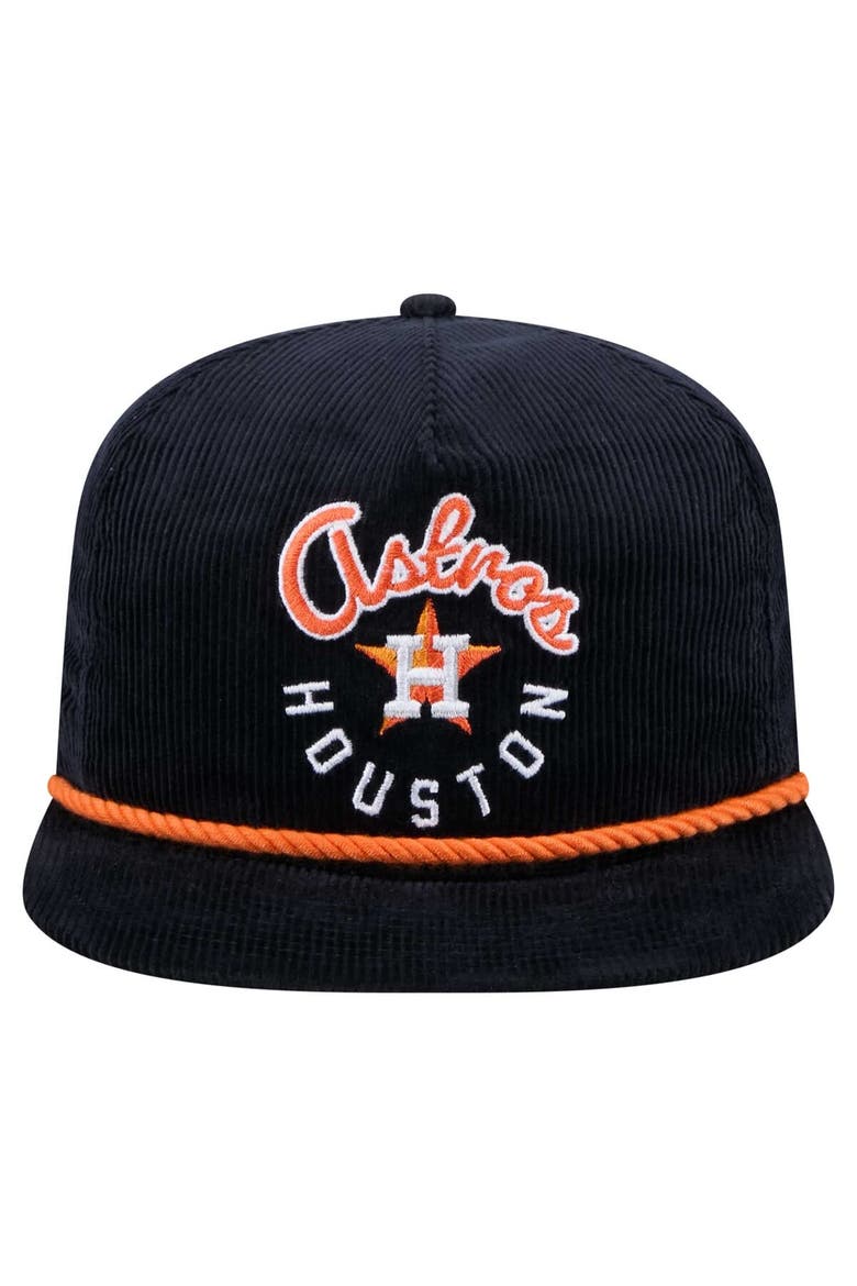 Men's New Era  Navy Houston Astros Full Circle Corduroy Golfer Adjustable Hat, Alternate, color, Navy