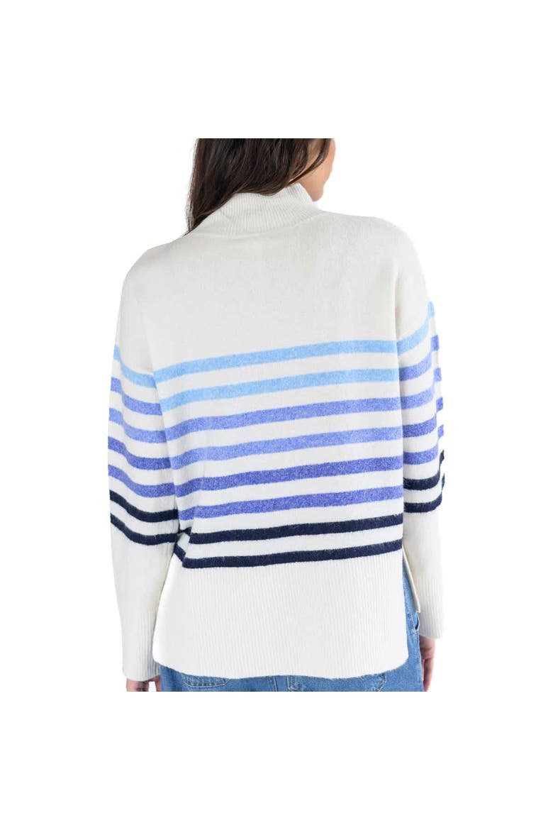 Women's Lusso  White Kentucky Wildcats Simone Striple Mock Neck Oversized Pullover Sweater, Alternate, color, White