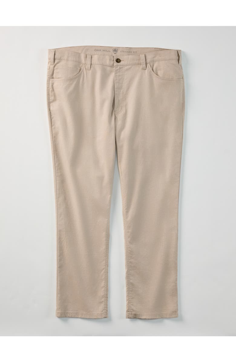 Oak Hill by DXL Big & Tall 5-Pocket Linen-Blend Tech Pants, Alternate, color, Light Tan