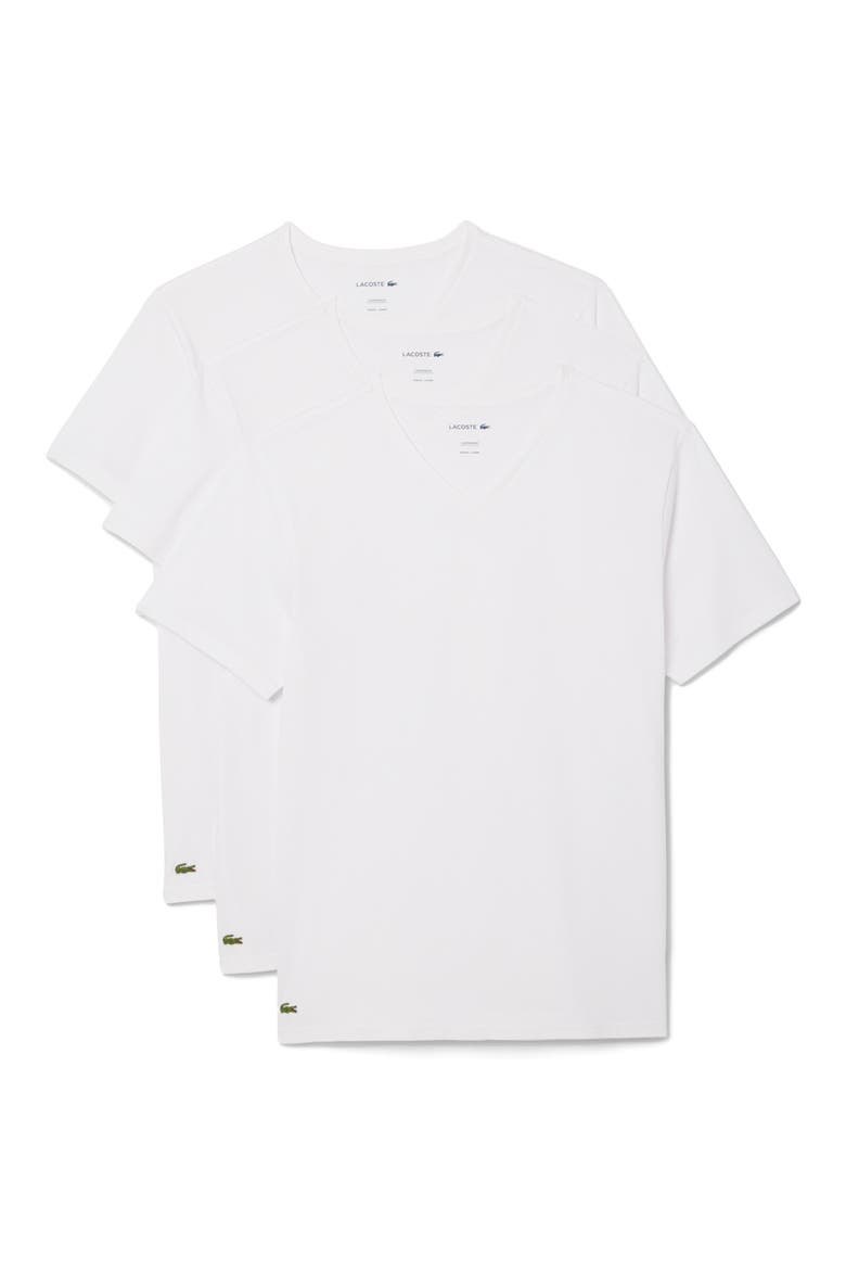 3-Pack Cotton V-Neck T-Shirts, Alternate, color, WHITE