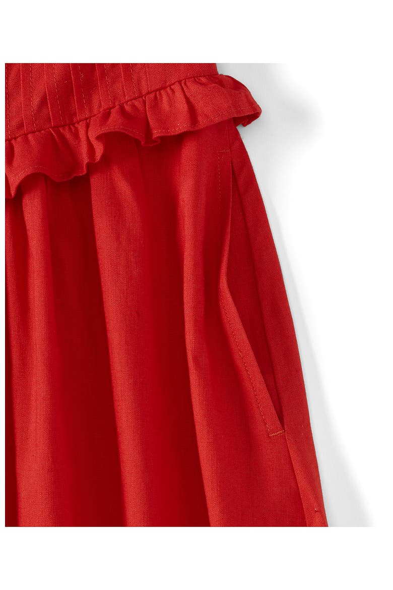 Plus Size Linen Blend Pintuck Tank Midi Dress, Alternate, color, Coral Red