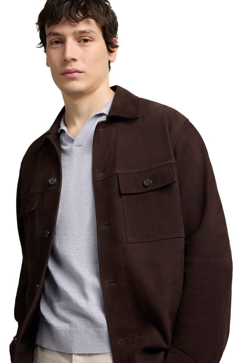 Suede Traveler Jacket, Alternate, color, Chocolate