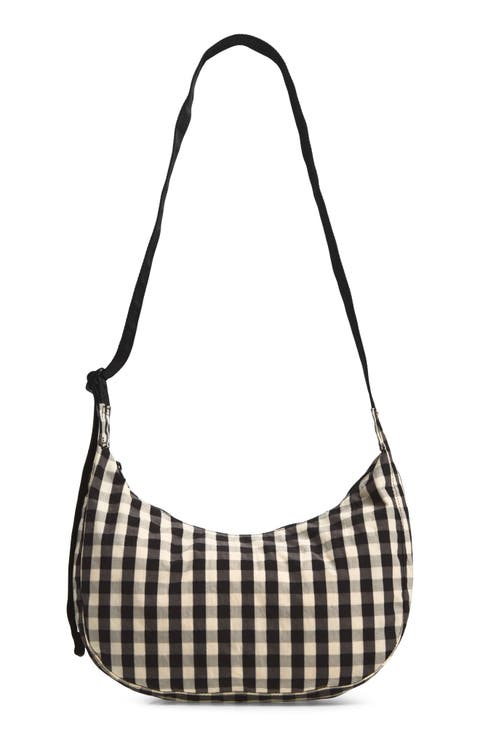 Medium Crescent Recycled Nylon Crossbody Bag
