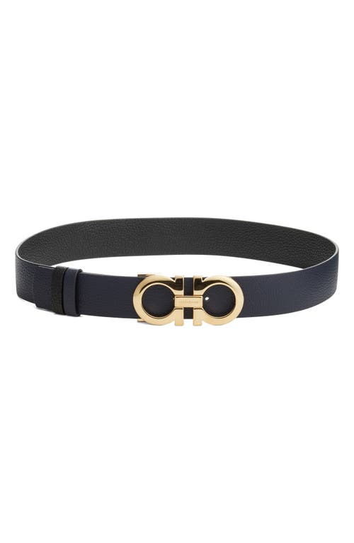 Ferragamo Reversible Gancini Calfskin Leather Belt In Mitro