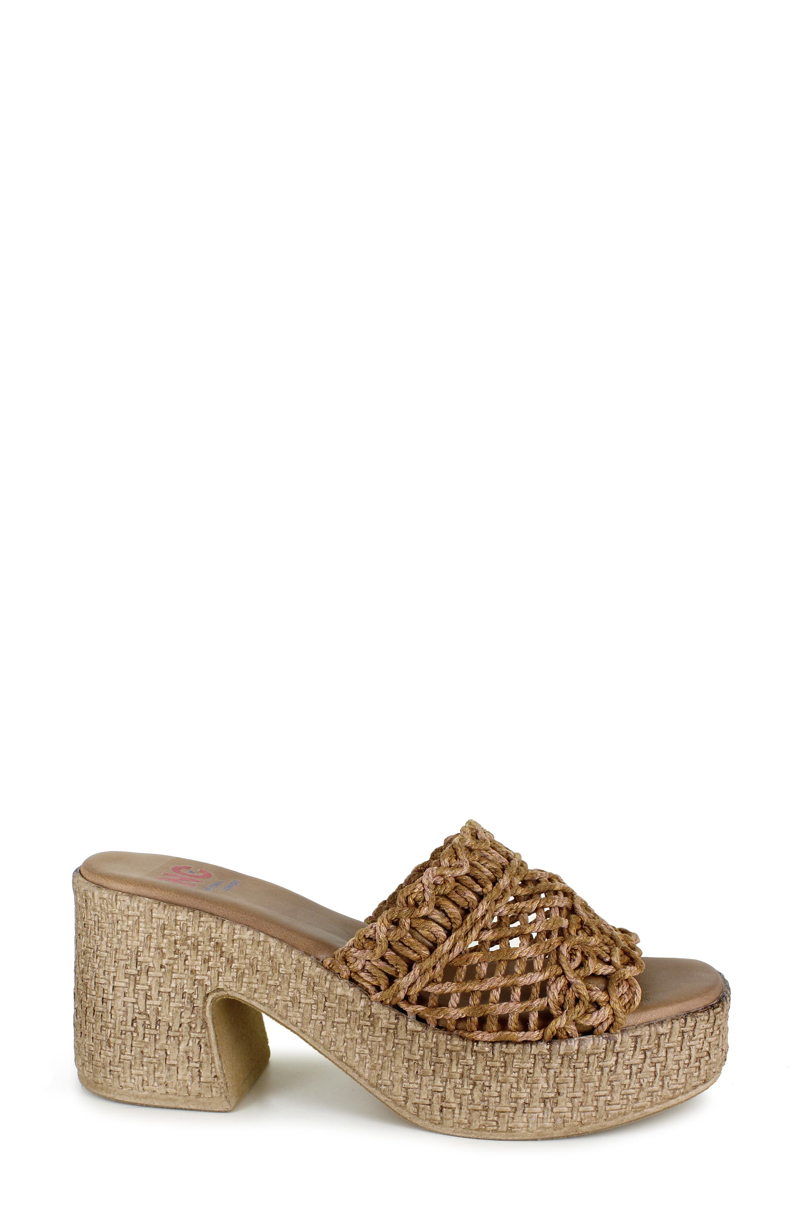 National Comfort Callela Platform Slide Sandal, Alternate, color, Brown Fabric