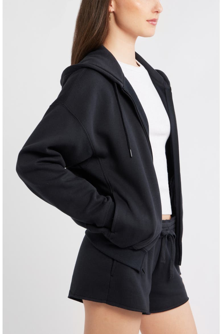 Bubble Zip Hoodie, Alternate, color, BLACK JET