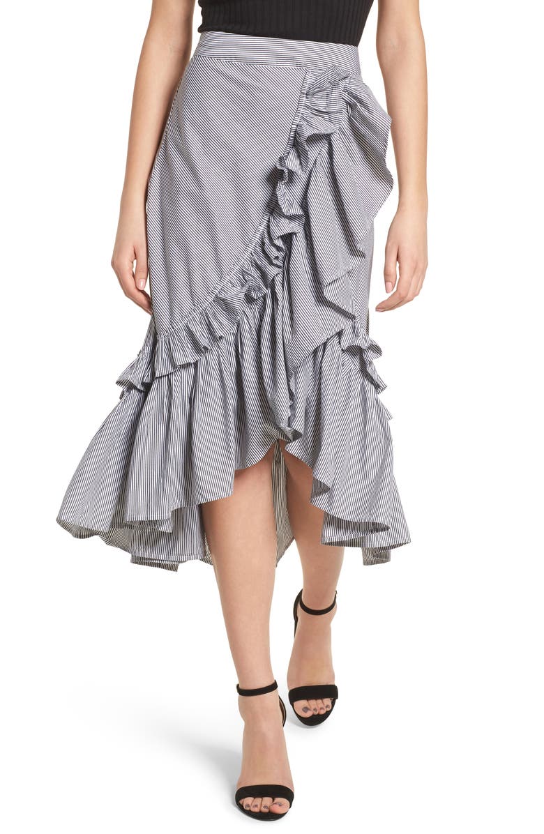 BP. Flounce Ruffle Trim Skirt, Main, color,