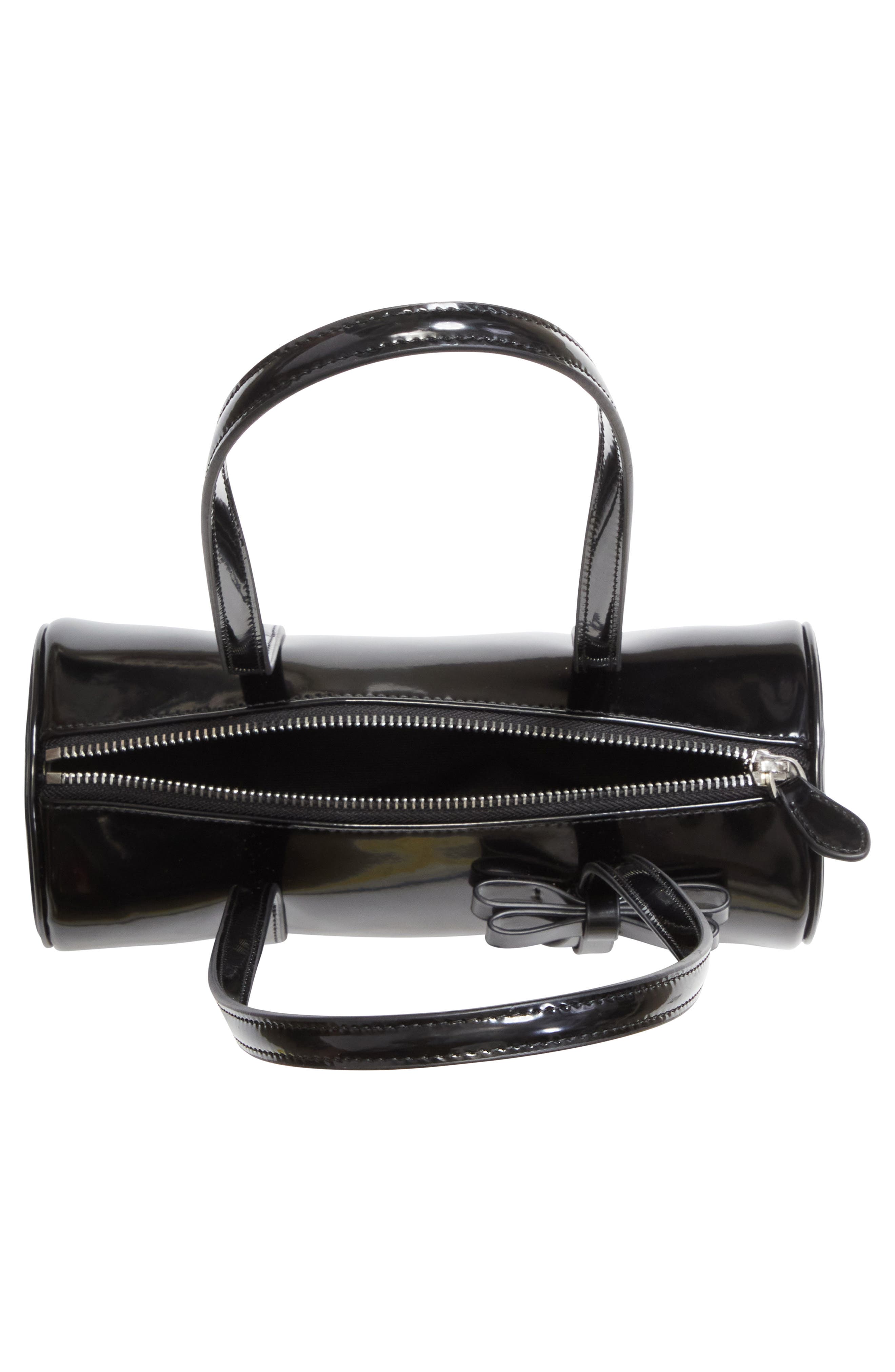 Sandy Liang Pencil Case Leather Handbag, Alternate, color, Black
