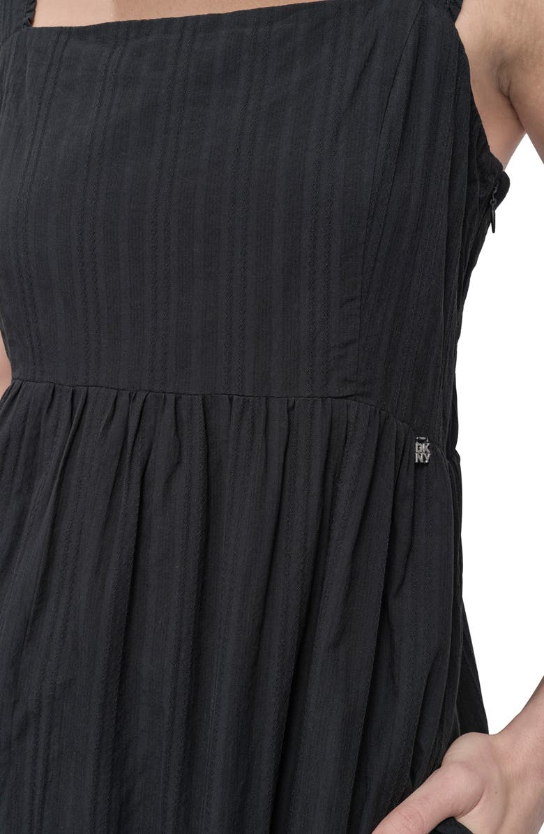 DKNY Jeans Square Neck Tiered Cotton Maxi Dress, Alternate, color, Black