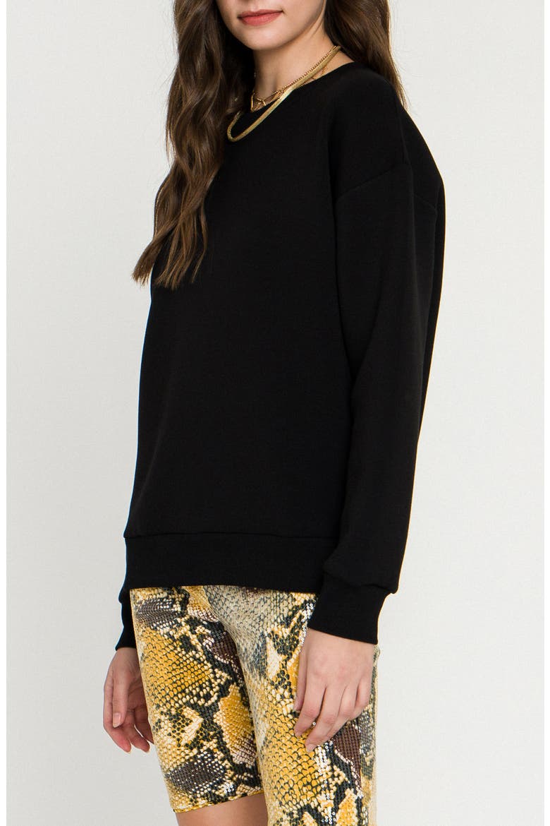 Lounge Wear Crewneck Sweatshirt, Alternate, color, BLACK