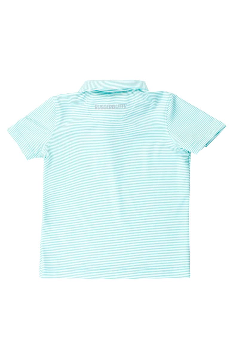 RuggedButts Boys Knit Short Sleeve Performance Polo, Alternate, color, Marine Green Micro Stripe