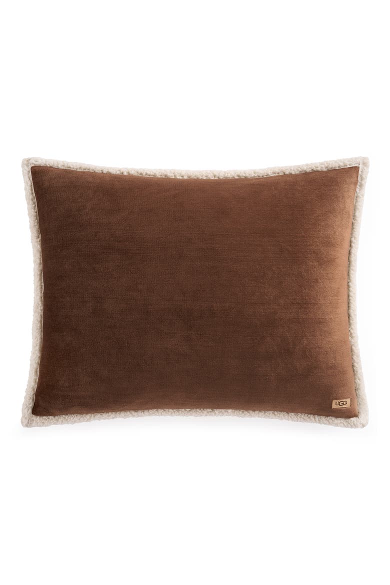 Avery Faux Shearling Comforter & Shams Set, Alternate, color, CHESTNUT/ CREAM