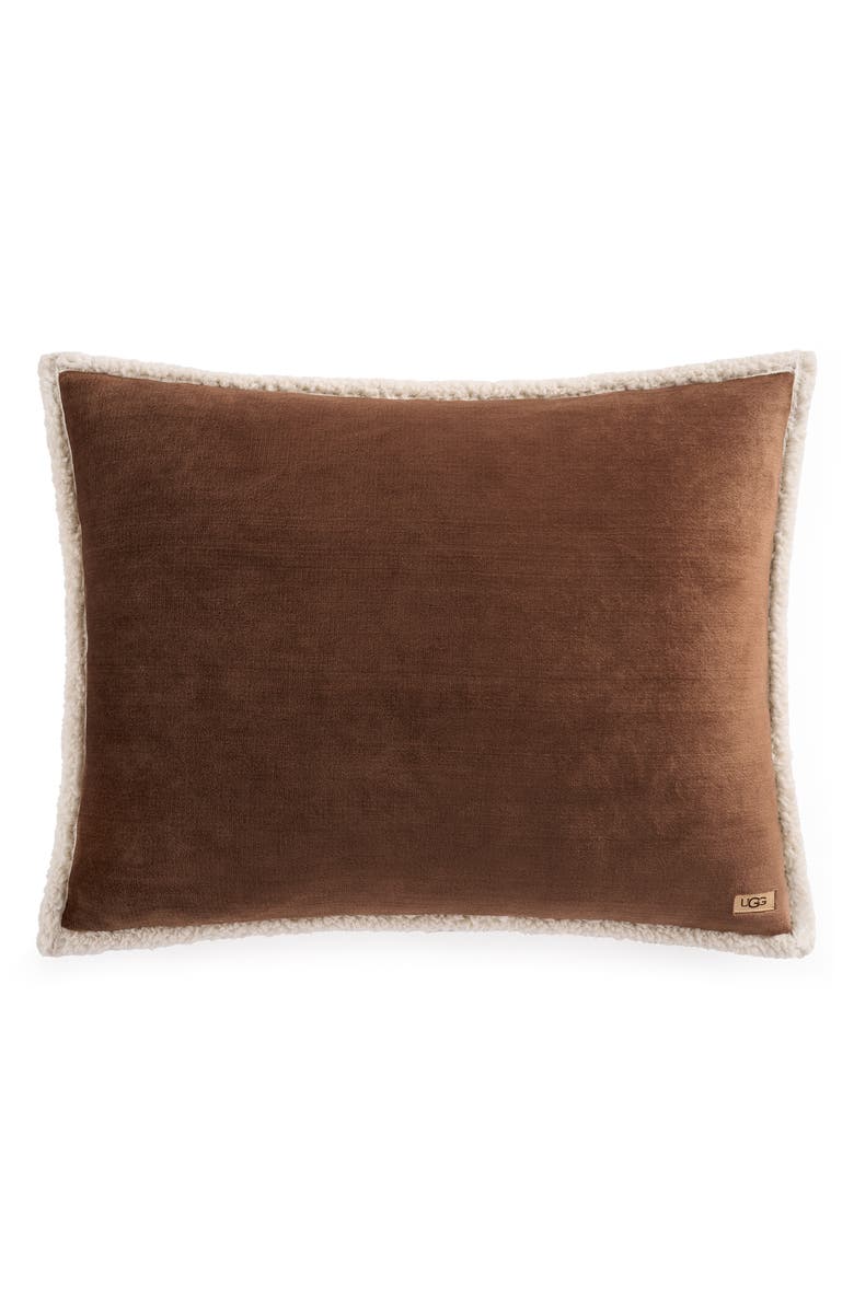 UGG<sup>®</sup> Avery Faux Shearling Comforter & Shams Set, Alternate, color, Chestnut/ Cream
