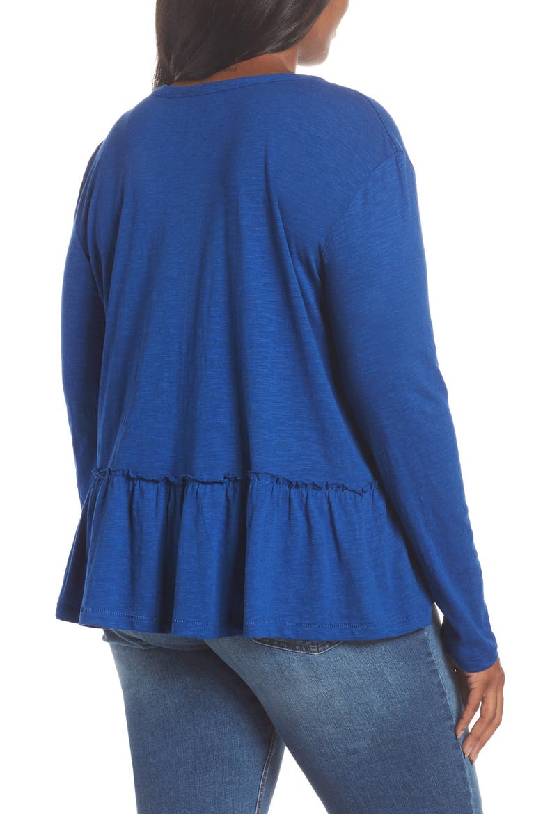 Peplum Tee, Alternate, color, BLUE MAZARINE