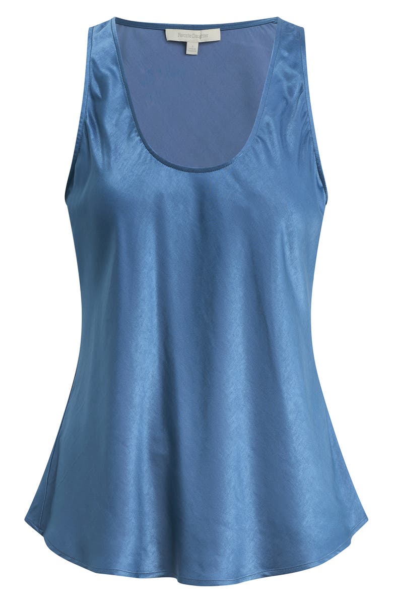 Favorite Daughter Clean Cut Satin Tank, Alternate, color, River Blue