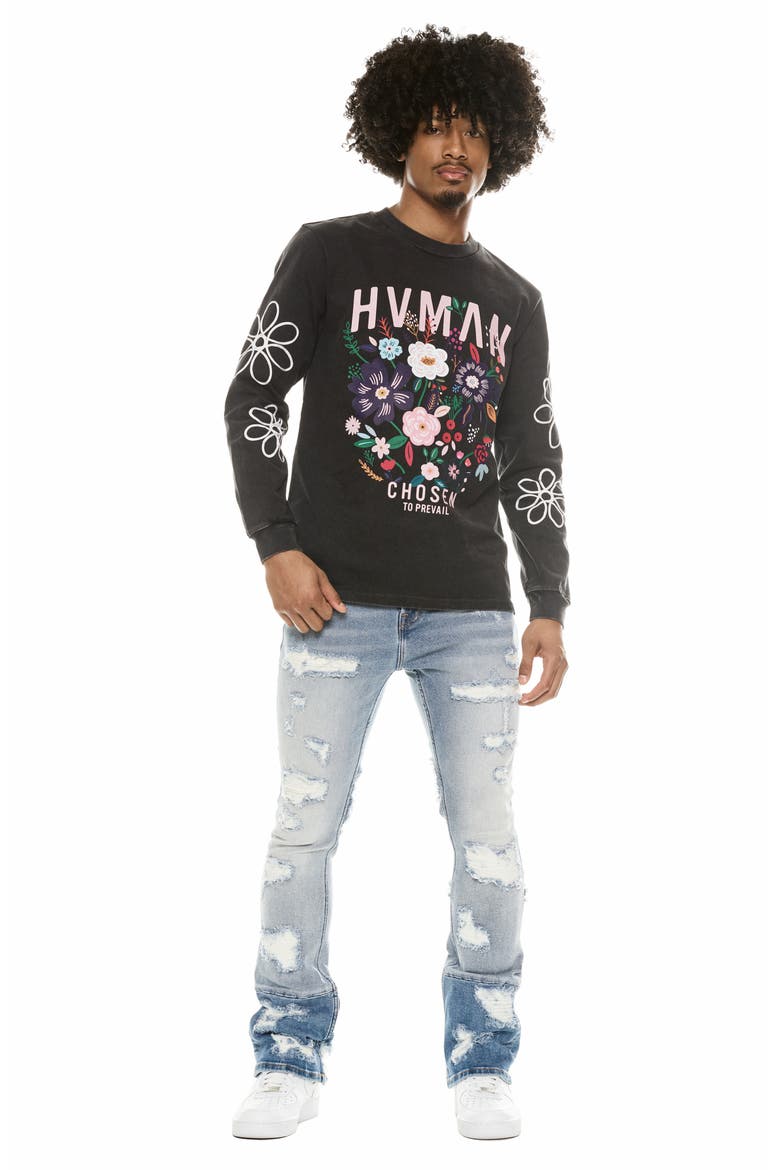 Floral Long Sleeve Graphic T-Shirt, Alternate, color, HEATHER GREY