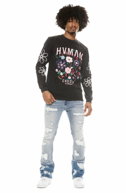 Cult Of Individuality Floral Long Sleeve Graphic T-shirt In Gray